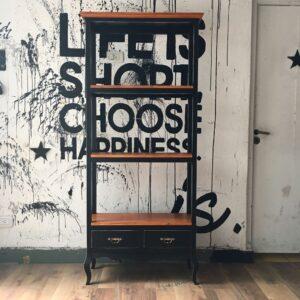 Biblioteca estanteria vintage negro