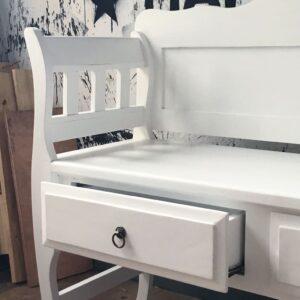 banco de madera vintage cajones