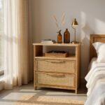 Mesa de luz J2 Japandi Rafia Tostada