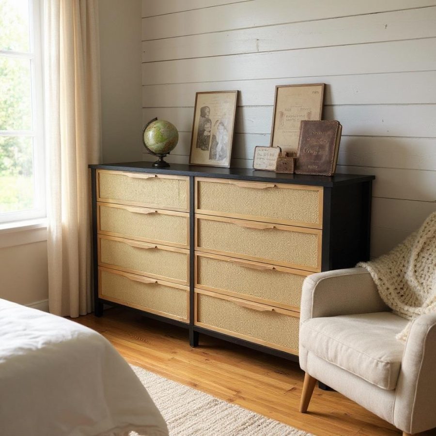 Comoda de 8 cajones Negra