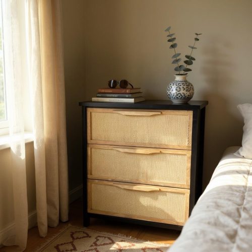 Mesa de luz J3 Japandi Alta Negra