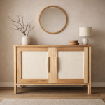 Cómoda Japandi 2 puertas rafia Natural