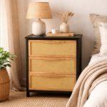 Mesa de luz J3 Japandi Alta Negra Small