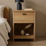 Mesa de luz J1 Bold - Ancho 50cm - Madera maciza álamo